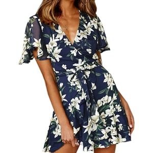 Floral Short Sleeve Wrap dress